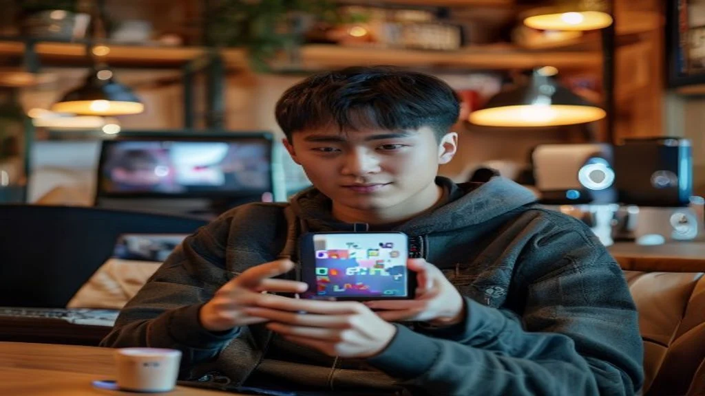Gambar berbagai game Android populer di layar smartphone
